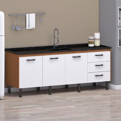 Gabinete de Cozinha Madeira 3 Gavetas 3 Portas 3165 1.94MT