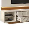 Rack Bancada e Painel para TV Domani Form 3D Off White Cinamomo Avelã – DJ Móveis - 2