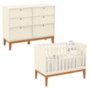 Ver imagem 1 de Berço Americano e Cômoda 6 Gavetas Unique Off White Eco Wood - Matic