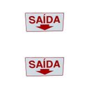 Ver imagem 1 de Kit 2 Placa de Sinalização Saida Seta para Baixo 15x30 Cm