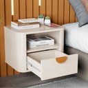 Ver imagem 3 de Mesa de Cabeceira Suspensa Buriti 1g Nicho Off White Jb