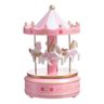 Carrossel Musical Caixa de Música Cavalinhos Bebê Infantil Rosa - 1