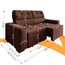 Ver imagem 5 de Estofado Monaco 200cm Retrátil Reclinável com Espuma D-26