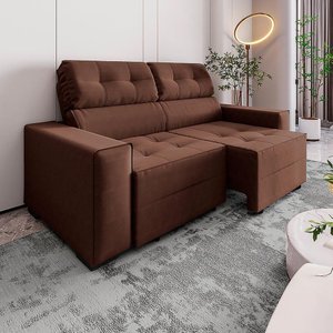 Estofado Monaco 2.00 Metros Retratil Reclinavel Mdm Marrom