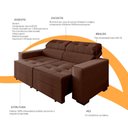 Ver imagem 4 de Estofado Monaco 200cm Retrátil Reclinável com Espuma D-26