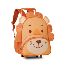 Mochila Infantil Com Rodinhas de Urso Panda e Leão:Leão - 6