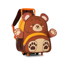 Mochila Infantil Com Rodinhas de Urso Panda e Leão:Leão - 4