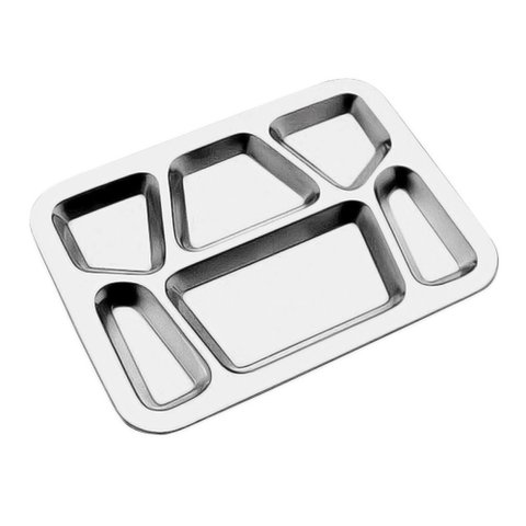 Bandeja Inox 6 Divisorias Bandejão Refeitorio Alimentação