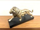 Ver imagem 3 de Decoração Escultura Leão Poliresina Dourado Base Mart 17818