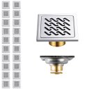 Ver imagem 1 de Ralo Inox Kit 20 Uni 10x10 Banheiro Anti Odor Quintal Seguro Anti Inseto Resistente Cozinha Lavander
