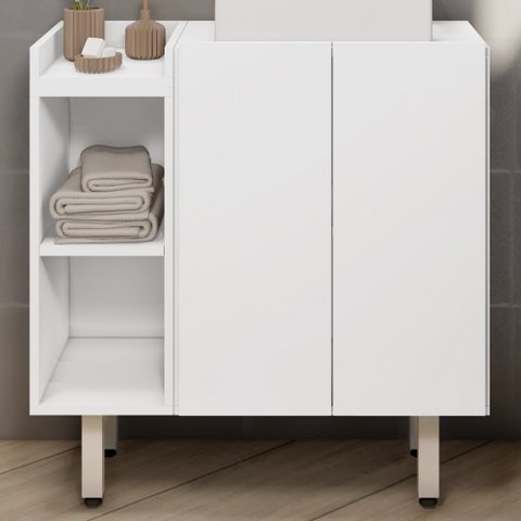 Armário de Banheiro 2 Portas 2 Prateleiras Branco Gab1015 - Estilare Móveis