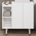 Ver imagem 1 de Armário de Banheiro 2 Portas 2 Prateleiras Branco Gab1015 - Estilare Móveis
