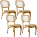 Ver imagem 1 de Kit 4 Cadeiras para Sala de Jantar Estofada e Tela Mariah L02 Couríssimo Fendi