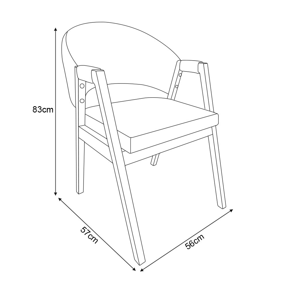 Kit 6 Cadeiras Liz Ambiente Sala de Jantar Pés Madeira Corino Marrom e Boucle Bege - 5