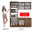 Ver imagem 4 de Cozinha Compacta Madesa Helen 6 Portas 2 Gavetas (Sem Tampo e Pia) Rustic/Rustic/Crema Cor:Rustic/Ru