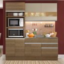Ver imagem 1 de Cozinha Compacta Madesa Helen 6 Portas 2 Gavetas (Sem Tampo e Pia) Rustic/Rustic/Crema Cor:Rustic/Ru
