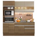 Ver imagem 2 de Cozinha Compacta Madesa Helen 6 Portas 2 Gavetas (Sem Tampo e Pia) Rustic/Rustic/Crema Cor:Rustic/Ru