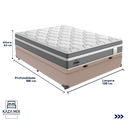 Ver imagem 3 de Cama Box Baú Bege e Colchão Berlim Molas Ensacadas Casal Probel