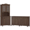Ver imagem 1 de Cristaleira 4 Portas e Balcao 4 Portas Madeira Maciça Cafe Milani Store