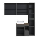 Ver imagem 6 de Conjunto Banheiro Suspenso Gabinete/Cuba/Espelheira/Armários 148cm Multimóveis Crart-CON022 Grafite