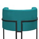 Ver imagem 3 de Kit 2 Poltronas Reforçada Decorativa Sala Nayara Base Ferro Preto Suede Azul Tifany