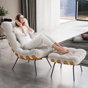 Ver imagem 4 de Puff Decorativo Costela L02 Bouclê Creme - Lyam Decor