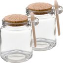 Ver imagem 1 de Kit 2 Pote Vidro Borossilicato Colher de Madeira Rolha 240ml