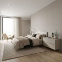 Ver imagem 3 de Mesa de Cabeceira Suspenso de Parede Eros 60cm Off White MDF 2 Gavetas