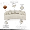 Ver imagem 3 de Sofá Living Decorativo Salinas 4 ou Mais Lugares com Almofadas 290cm Modulado Bouclê Off White G33-