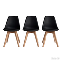 Ver imagem 1 de Kit 3 Cadeiras Saarinen Wood com Estofado - Design para Mesa de Jantar Sala Cozinha Escrivaninha