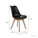Ver imagem 6 de Kit 3 Cadeiras Saarinen Wood com Estofado - Design para Mesa de Jantar Sala Cozinha Escrivaninha