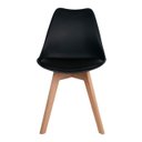 Ver imagem 3 de Kit 3 Cadeiras Saarinen Wood com Estofado - Design para Mesa de Jantar Sala Cozinha Escrivaninha