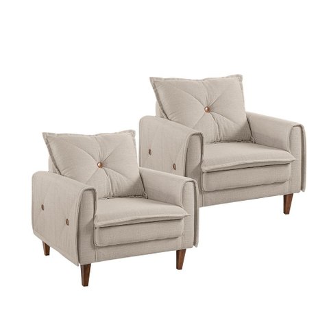 Kit 2 Poltronas Miami em Madeira de Eucalipto Movellu Home