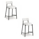 Ver imagem 6 de Banqueta Cozinha Alta com Encosto Industrial Preto Kit 2 Londres PU Branco D03 - D’Rossi