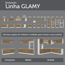 Ver imagem 3 de Armário de Cozinha Completa 190cm Glamy Madesa Branco Rustic