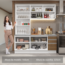 Ver mais imagens de Armário de Cozinha Completa 190cm Glamy Madesa Branco Rustic
