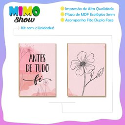Kit 02 Placas Mdf Antes de Tudo Fé Decoração Parede 28,7x22 - 3