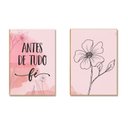 Ver imagem 1 de Kit 02 Placas Mdf Antes de Tudo Fé Decoração Parede 28,7x22