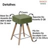 Kit 02 Banco Banqueta Baixa Rill Corano Verde Sone - 3