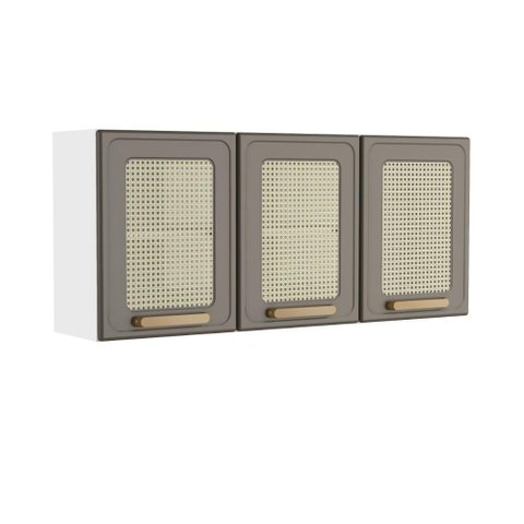 Armário Aéreo Cozinha em Aço 120cm 3 Ptas Essência Bertolini