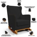 Ver imagem 4 de Poltrona de Amamentação com Balanço Mavie L02 Suede Preto - Lyam Decor