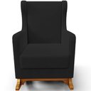 Ver imagem 3 de Poltrona de Amamentação com Balanço Mavie L02 Suede Preto - Lyam Decor