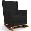 Ver imagem 1 de Poltrona de Amamentação com Balanço Mavie L02 Suede Preto - Lyam Decor
