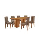 Ver imagem 3 de Mesa de Jantar Eloise Tampo Laminado com 6 Cadeiras Isadora Veludo Capuccino Naturale