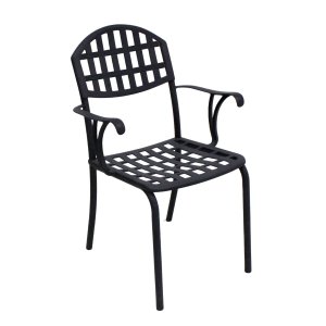 Cadeira de Jantar Varanda e Área Externa em Alumínio Modelo Verão Cor Preto