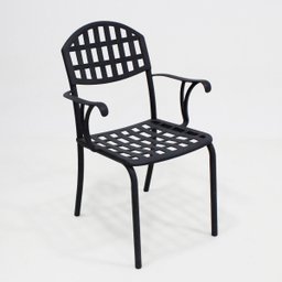 Cadeira de Jantar Varanda e Área Externa em Alumínio Modelo Verão Cor Preto - 2