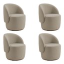 Ver imagem 1 de Kit 4 Poltronas Decorativa Premium Orgânica Ideal para Recepção e Clinicas em Bouclê Italiano Bege