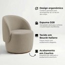 Ver imagem 3 de Kit 4 Poltronas Decorativa Premium Orgânica Ideal para Recepção e Clinicas em Bouclê Italiano Bege