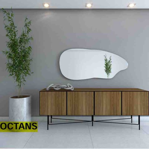Espelho Orgânico Prata Octans Led 150x70 Cm Fuzimoto