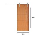 Ver imagem 3 de Porta Correr 5 Trilhos Soft Aparente Puxador Tubo 60cm 110x210cm Belíssima Rodam Abertura Esquerda Branco